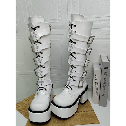 Funki Findz | Boots | Women's Harajuku Buckle Strap Boots