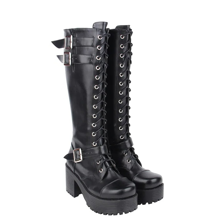 Funki Findz | Boots | Women's Goth Motorcycle Platform Boots