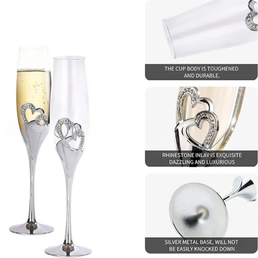 Funki Findz | Glasses | Wedding Champagne Flutes Cake Set x 4