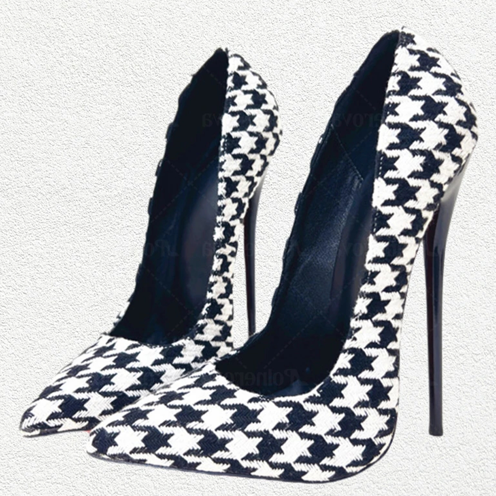 Funki Findz | Shoes | Women's Custom Houndstooth Super High Heels