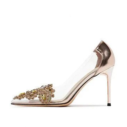 Funki Findz | Shoes | Women's Pointy Toe Clear Wedding Stiletto