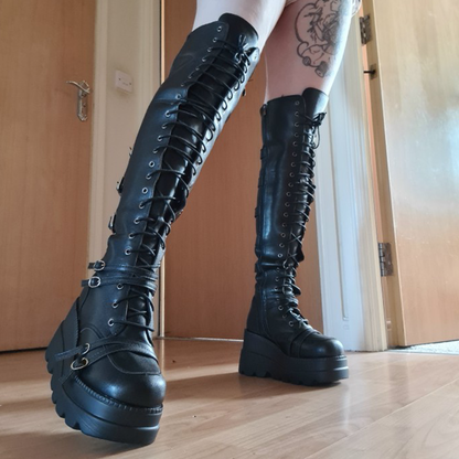 Funki Findz | Boots | Women's Gothic Over Knee Platform Boots