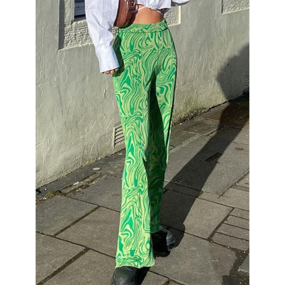Funki Findz | Pants | Women's Ripple Print Flared Bell Bottoms