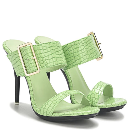 Funki Findz | Shoes | Women's Big Buckle High Heel Slides