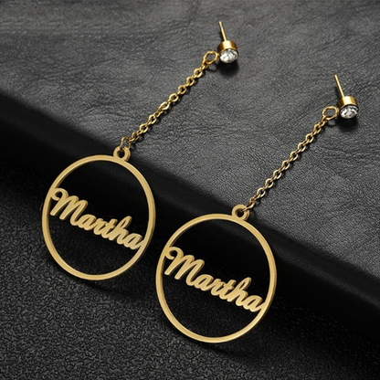 Funki Findz | Earrings | Custom Name Phrase Initial Drop Earring