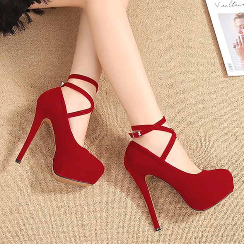 Funki Findz | Shoes | Women's Super High Cross Strap Platforms