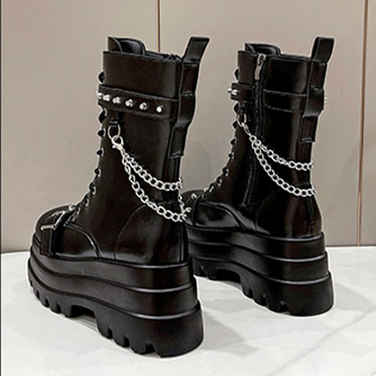 Funki Findz | Boots | Women's Gothic Square Toe Platform Boots