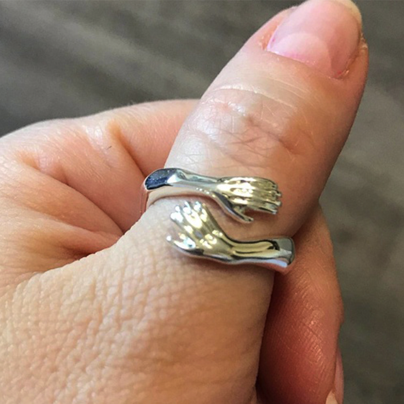 Funki Findz | Rings | Unisex Adjustable Holding Hands Hug Ring