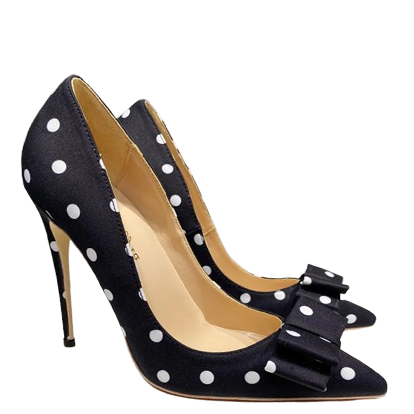 Funki Findz | Shoes | Women's Polka Dot Bowknot Satin Stilettos