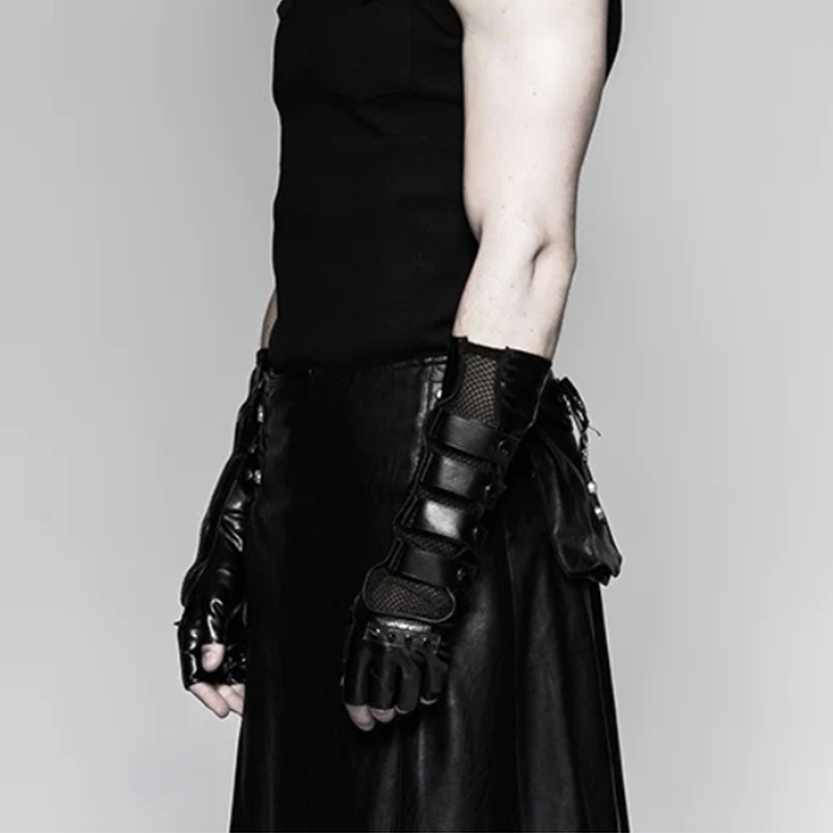 Funki Findz | Gloves | Men's Gothic Punk Long Fingerless Gloves