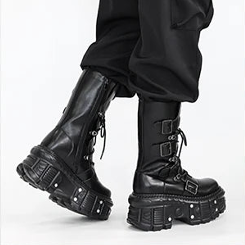 Funki Findz | Boots | Women's Punk Style Lace-up Platform Boot