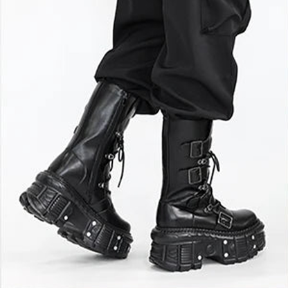 Funki Findz | Boots | Women's Punk Style Lace-up Platform Boot