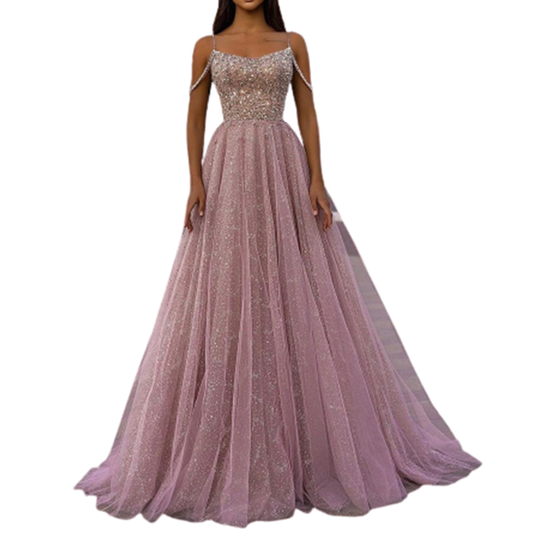 Funki Findz | Dresses | Women's Elegant Sequin Tulle Ball Gown