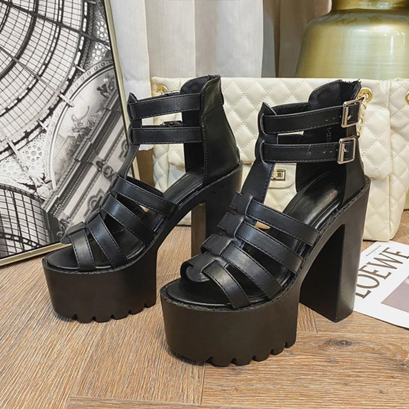 Funki Findz | Shoes | Women's Goth Open Toe Platform Sandals