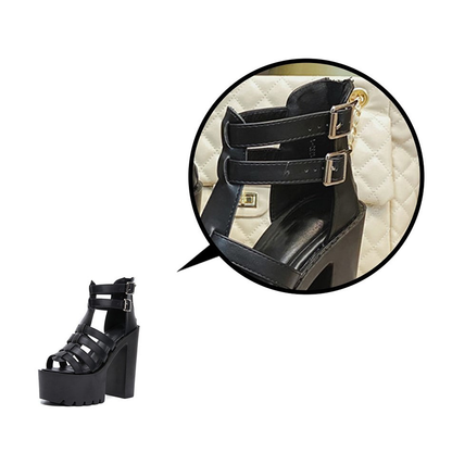 Funki Findz | Shoes | Women's Goth Open Toe Platform Sandals