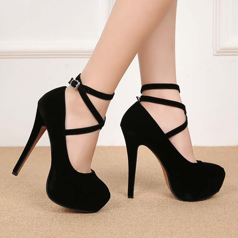 Funki Findz | Shoes | Women's Super High Cross Strap Platforms