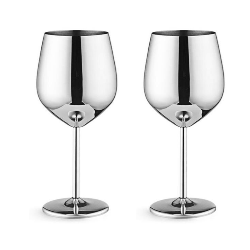 Funki Findz | Glasses | Stainless Steel Wine Goblets 2 Pcs 500ml