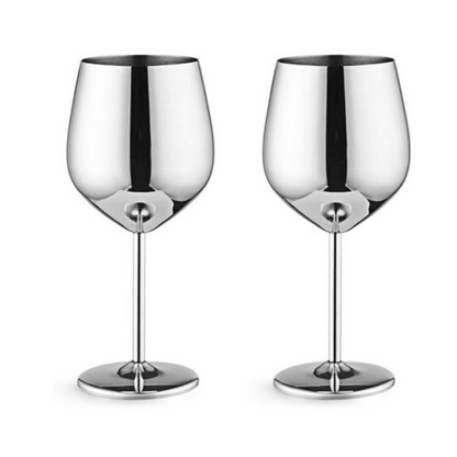 Funki Findz | Glasses | Stainless Steel Wine Goblets 2 Pcs 500ml