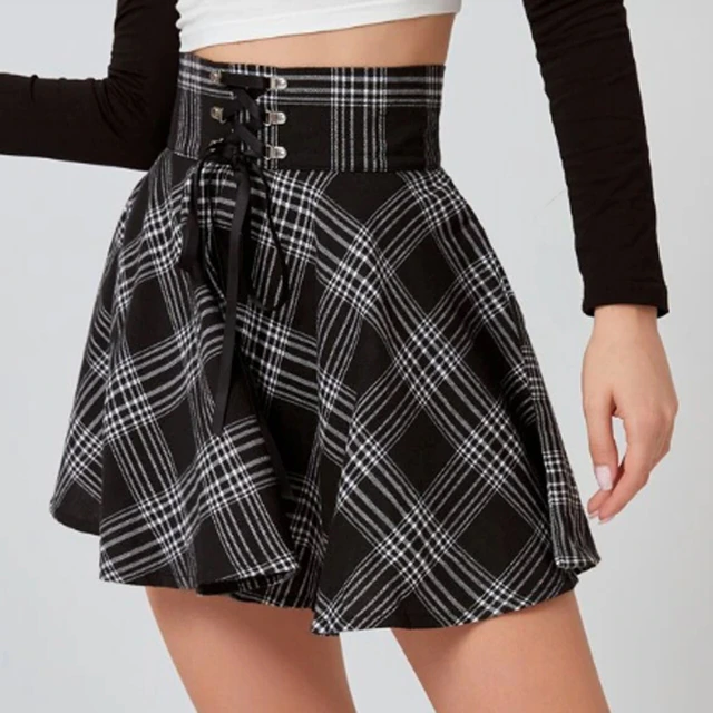 Funki Findz | Skirts | Women's Gothic Retro Punk Plaid Mini Skirt