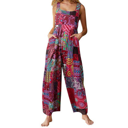 Funki Findz | Pants | Women's Boho Loose Fit Wide Leg Romper