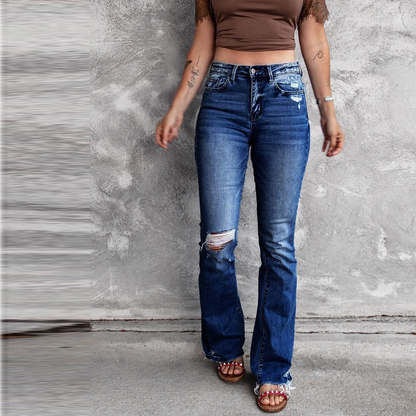 Funki Findz | Pants | Women's Straight Leg Boot Cut Ripped Jean
