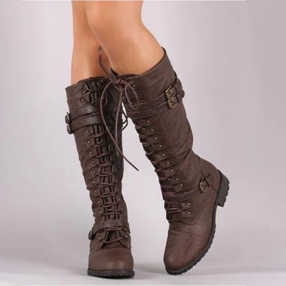 Funki Findz | Boots | Women's Knee High Steampunk Flat Boots
