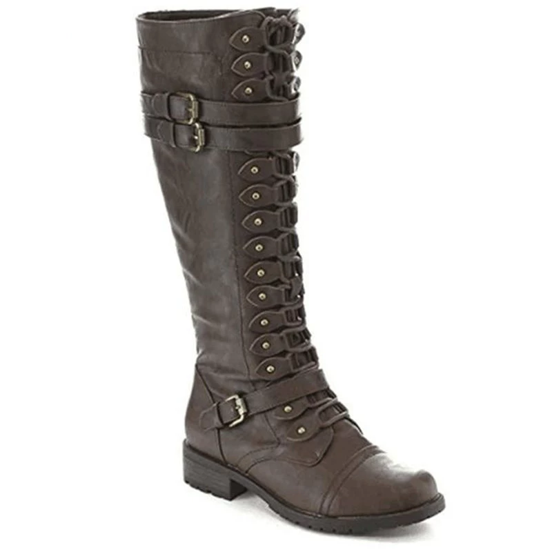 Funki Findz | Boots | Women's Knee High Steampunk Flat Boots