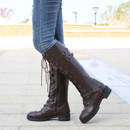 Funki Findz | Boots | Women's Knee High Steampunk Flat Boots