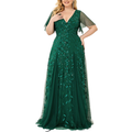Funki Findz | Dresses | Women's Long Sequin Lace Formal Dress