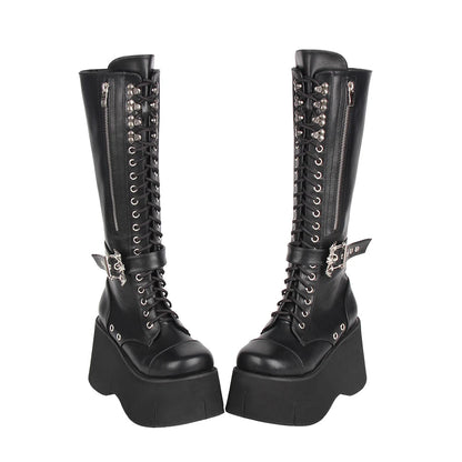 Funki Findz | Boots | Women's Goth Zip Buckle Motorcycle Boot