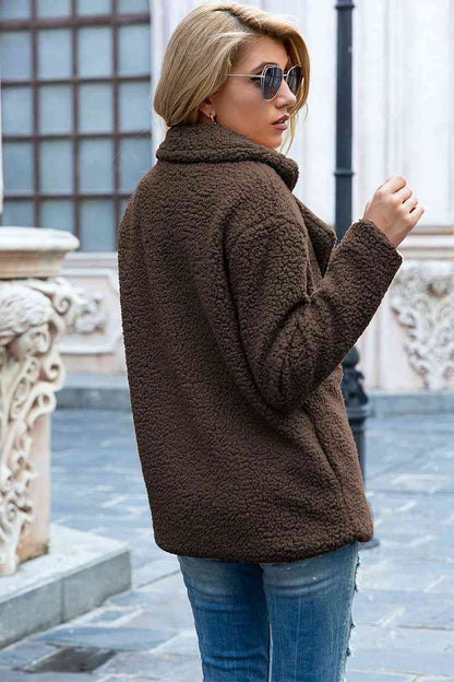 Funki Findz | Jackets | Women's Full Lapel Collar Sherpa Coat