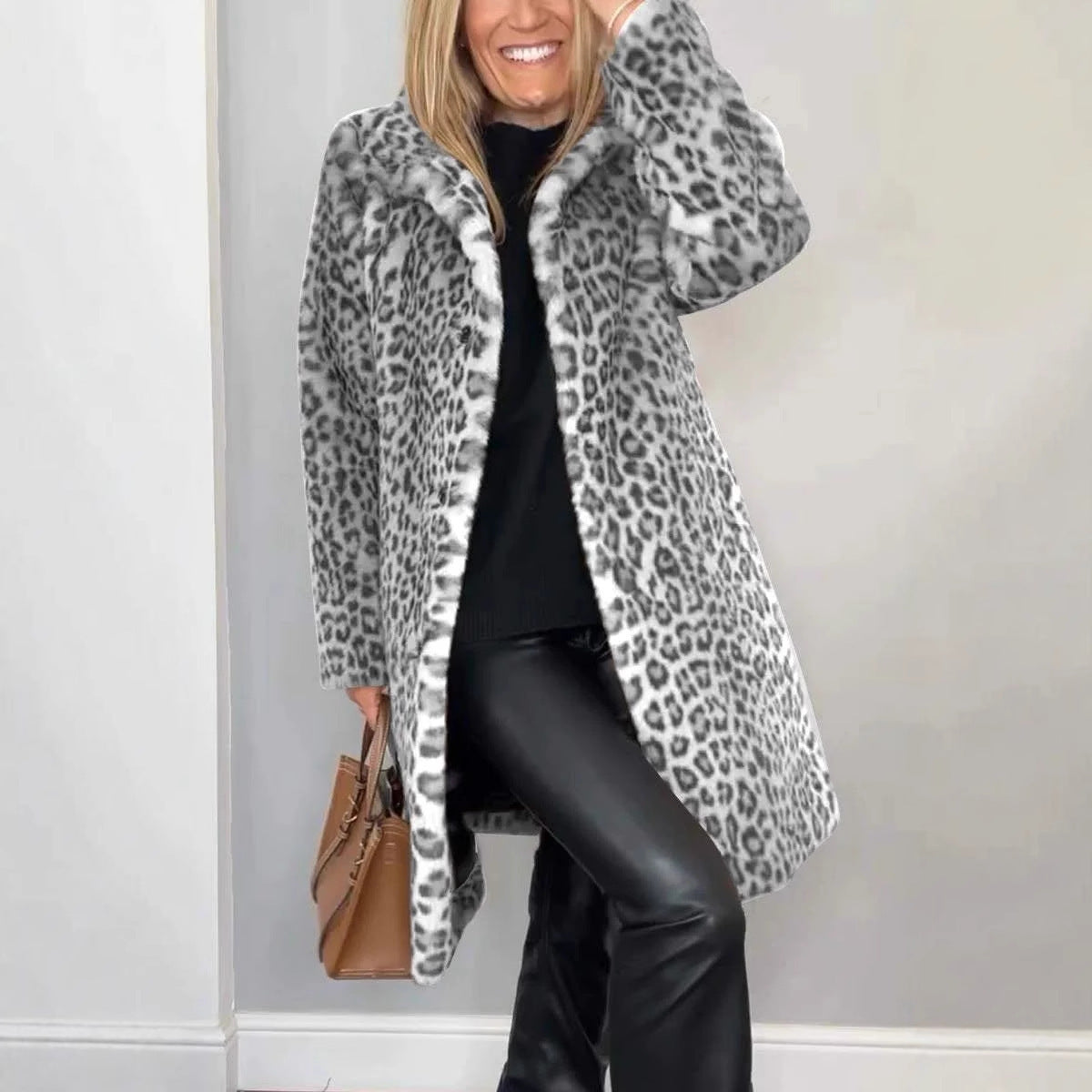 Funki Findz | Jackets | Women's Leopard Print Plush Coat