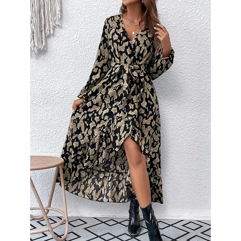 Funki Findz | Dresses | Women's Leopard Print Long  Dress