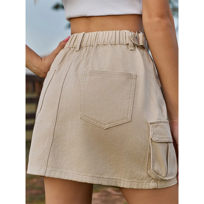 Funki Findz | Skirts | Women's Short Denim Skirt with Pockets