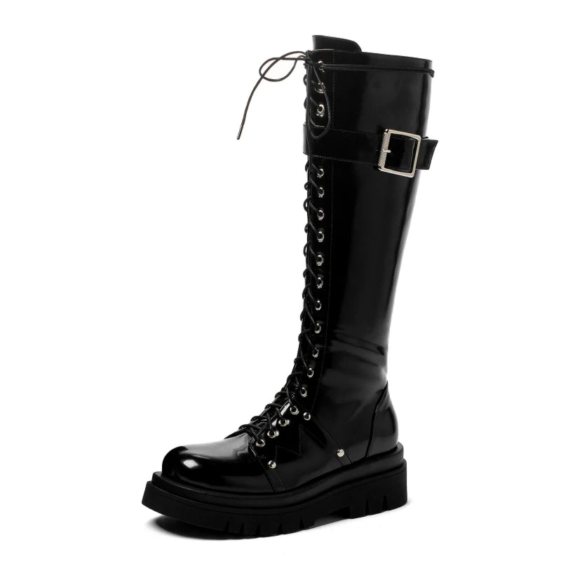 Funki Findz | Boots | Women's Gothic Big Buckle Knee High Boot