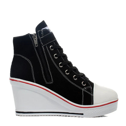 Funki Findz | Boots | Women's High Top Platform Wedge Sneaker