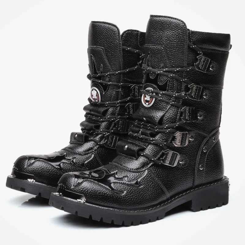Funki Findz | Boots | Men's Gothic Punk Buckle Strap Biker Boots