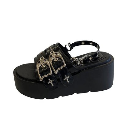 Funki Findz | Shoes | Women's Chunky Gothic Wedge Slides