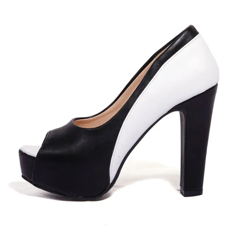 Funki Findz | Shoes | Women's Formal 2 Toned Block Heel Shoes