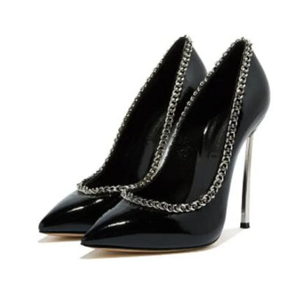 Funki Findz | Shoes | Women's Metal Heel Chain Design Stilettos