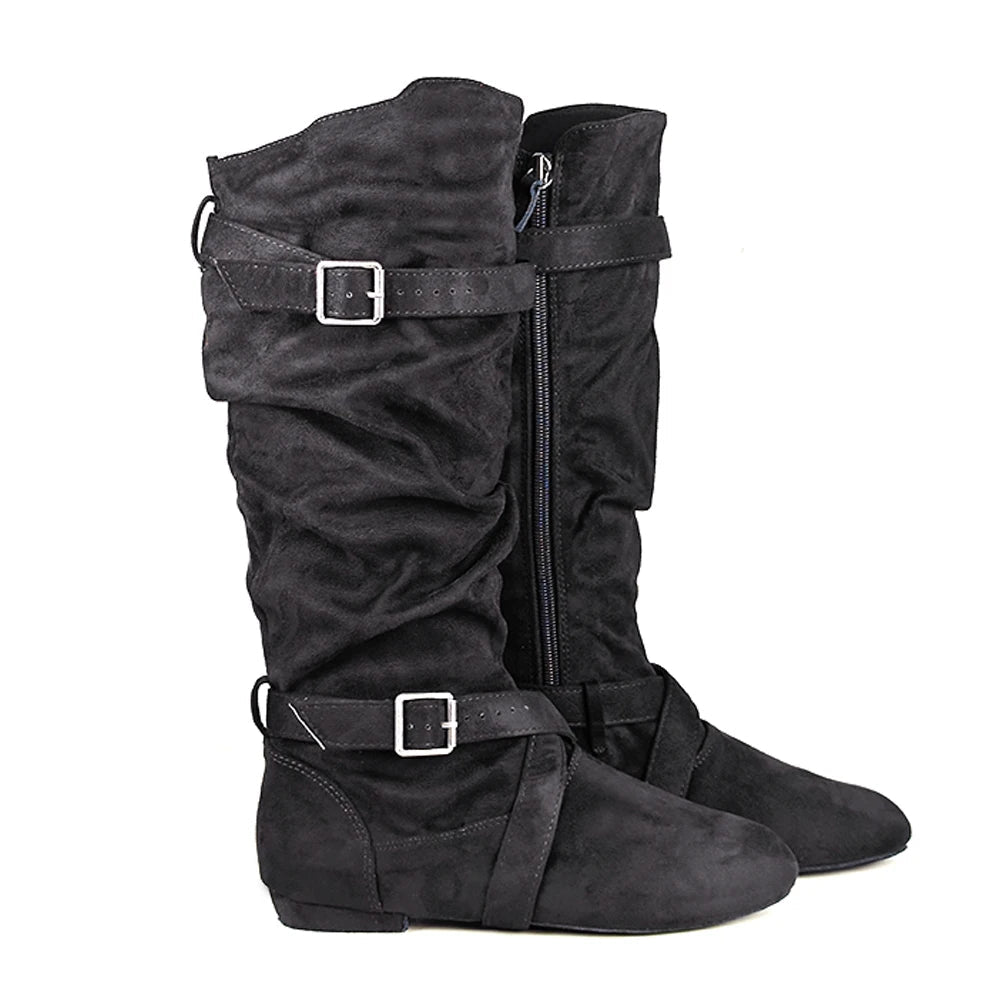 Funki Findz | Boots | Women's Line Dance Buckle Flat Boots
