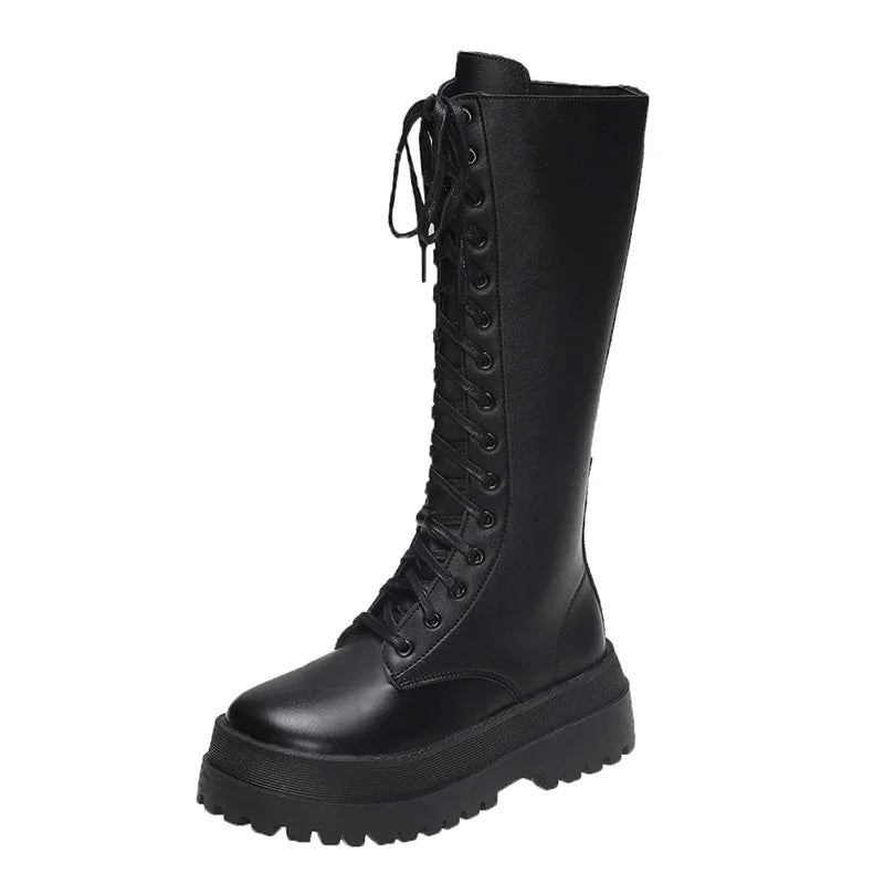 Funki Findz | Boots | Women's Lace Up Chunky Gothic Boots