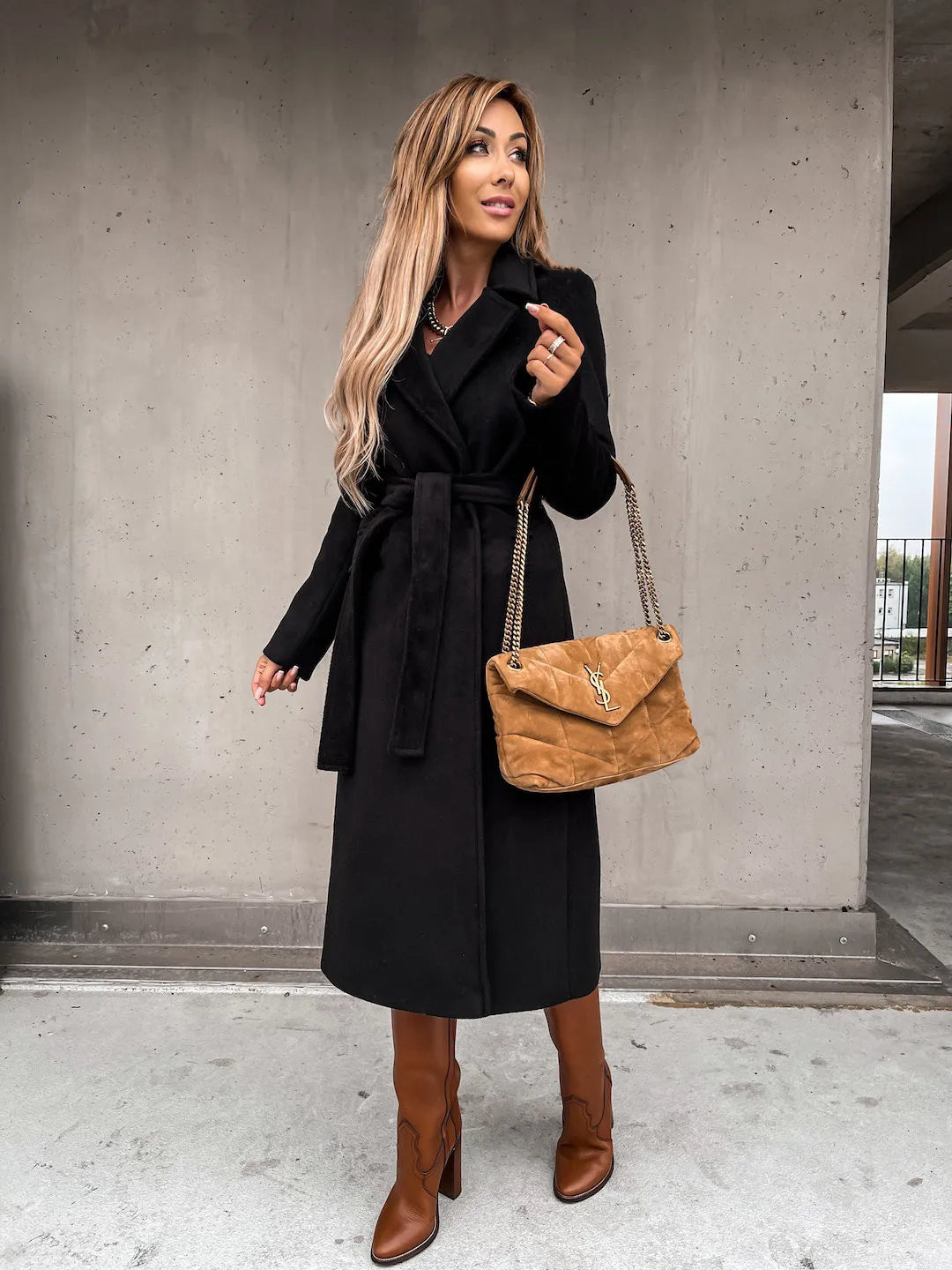 Funki Findz | Jackets | Women's Elegant Long Tie Belt Overcoats