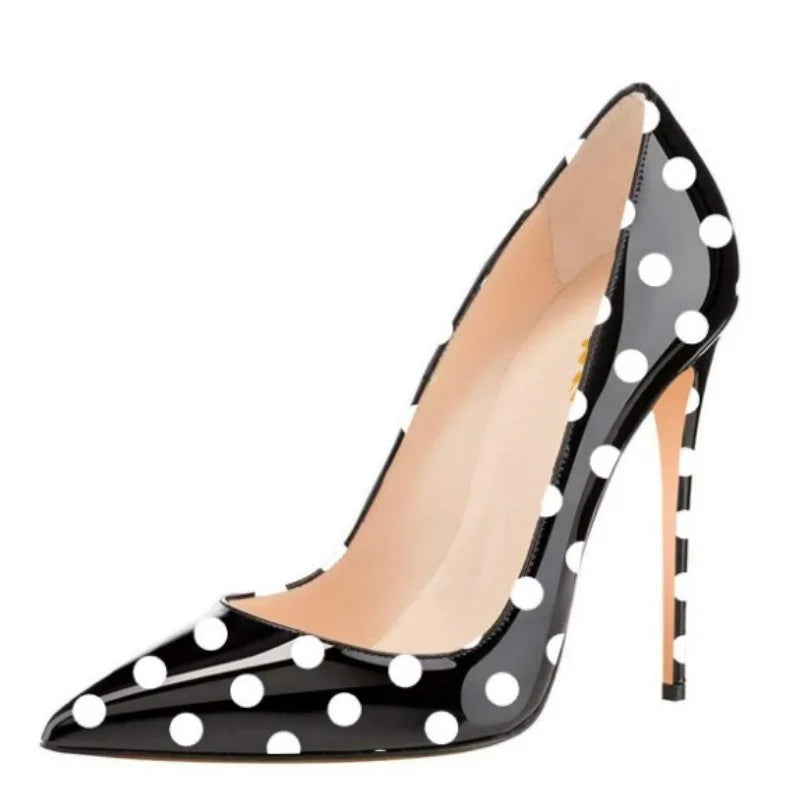 Funki Findz | Shoes | Women's PU Leather Polka Dot Heels
