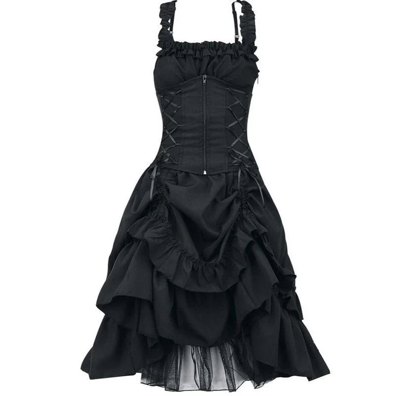 Funki Findz | Dresses | Women's Gothic Lace Up Victorian Dress
