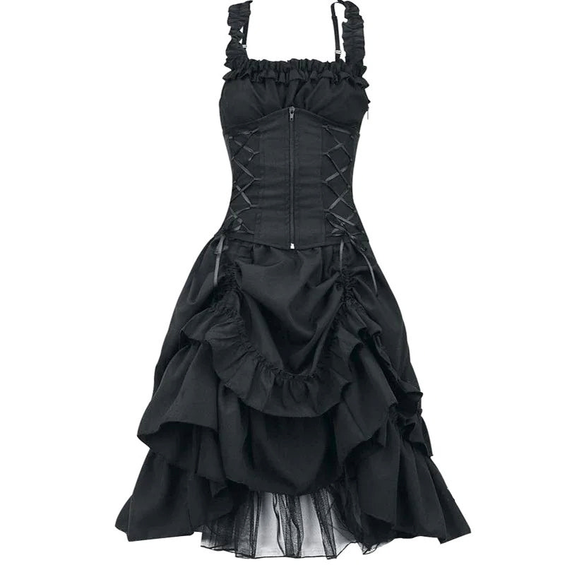 Funki Findz | Dresses | Women's Gothic Lace Up Victorian Dress