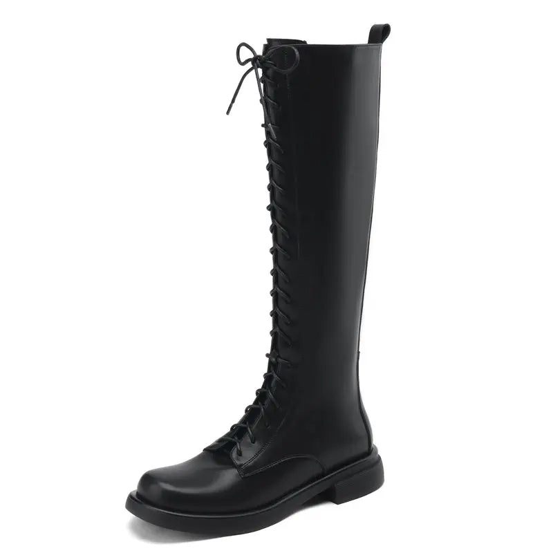 Funki Findz | Boots | Women's Real Leather Lace Up Riding Boot