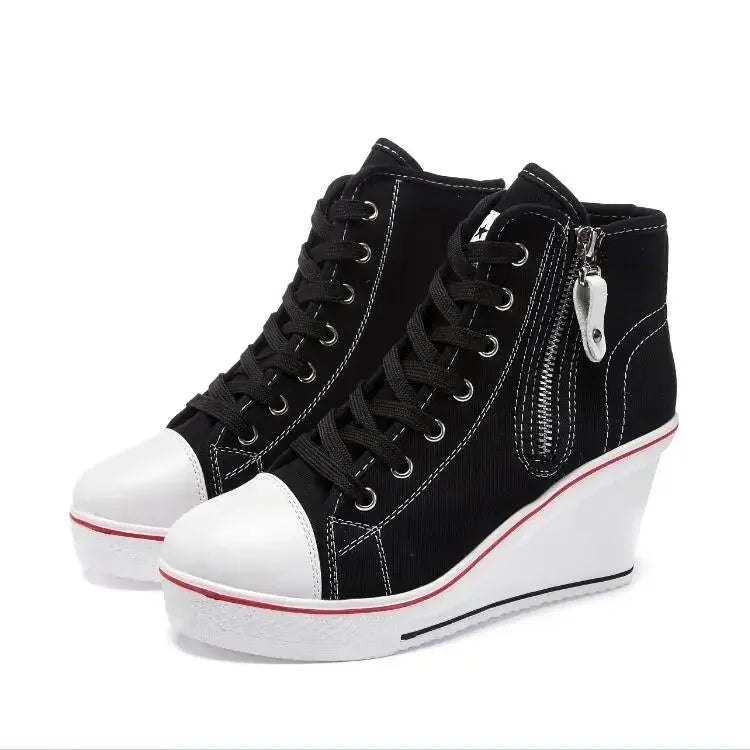 Funki Findz | Boots | Women's High Platform Zipper Sneakers
