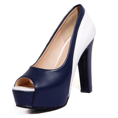 Funki Findz | Shoes | Women's Formal 2 Toned Block Heel Shoes
