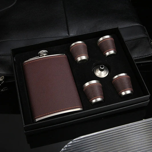 Funki Findz | Hip Flasks | Hip Flask Gift Box Set 8oz 6 Pcs